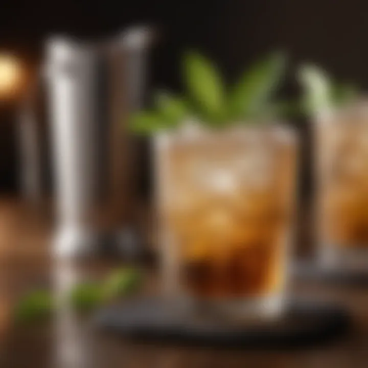 Mint julep cocktail garnished with mint