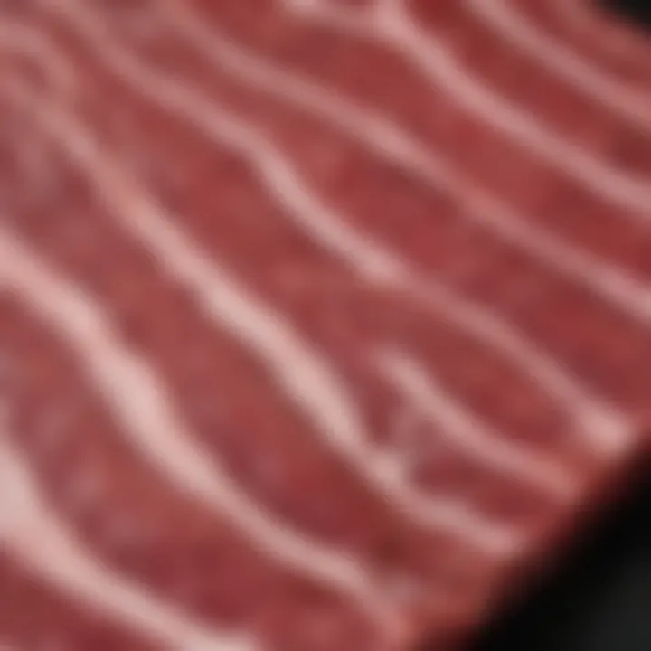 Close-up of the marbling in a beef tender cut