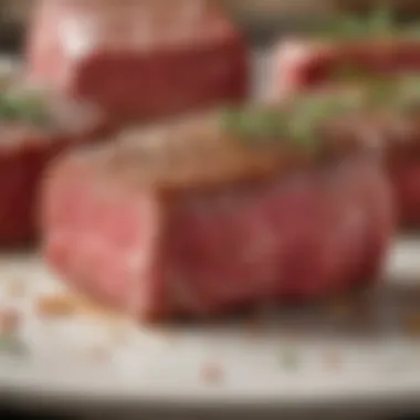 Premium Cuts of Beef Tender A selection of premium beef tender cuts displayed elegantly