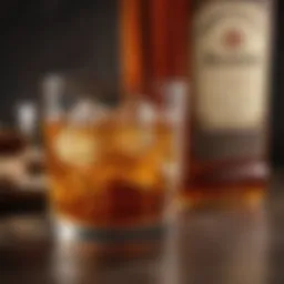 A rich glass of rye whiskey showcasing its amber hues
