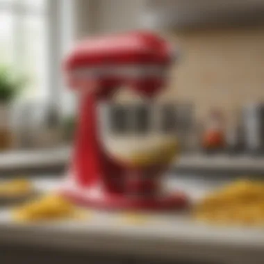 KitchenAid mixer with pasta attachment in use