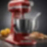 Close-up view of KitchenAid mixer paddle showcasing intricate design