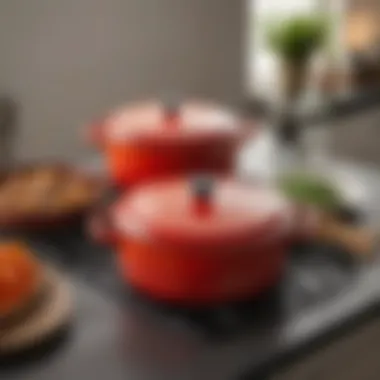 The stunning design of the largest Le Creuset Dutch oven showcasing its signature enamel finish.