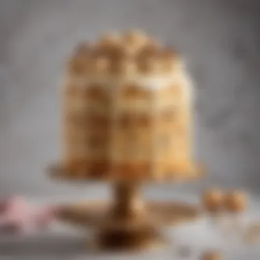 Artistry in Cake Design Elegant presentation of a cookie dough birthday cake on a decorative stand