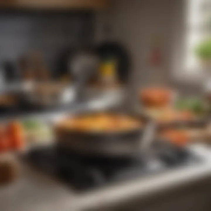 Visual representation of a healthy kitchen environment with safe cookware