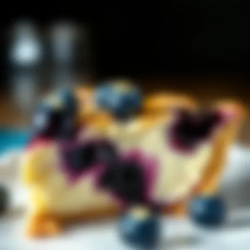 Delicious Blueberry Cream Cheese Pie Close-up view of a delicious blueberry cream cheese pie showing flaky crust and filling