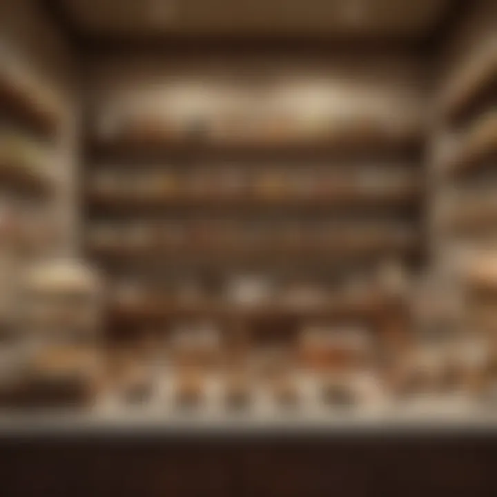 An inviting tea shop with various tea blends displayed on shelves, creating a warm atmosphere.
