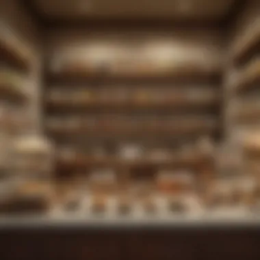 Charming Tea Shop Interior An inviting tea shop with various tea blends displayed on shelves, creating a warm atmosphere.