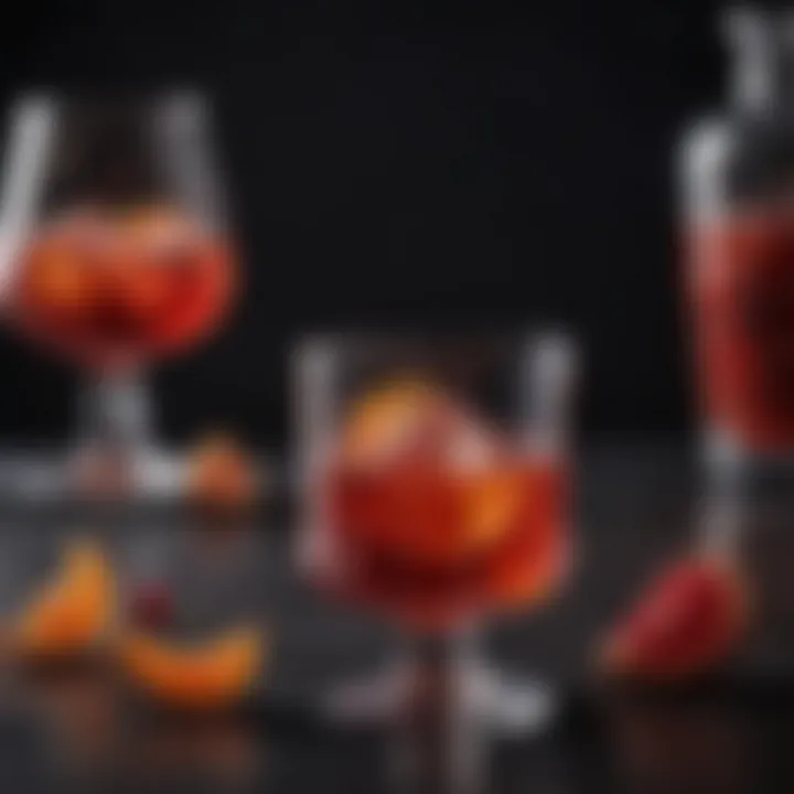 Artistic glass filled with vibrant Negroni cocktail