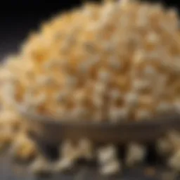 A close-up of gourmet popcorn sprinkled with various flavored salts.
