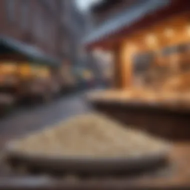 A scenic view of a local market showcasing popcorn salt products.