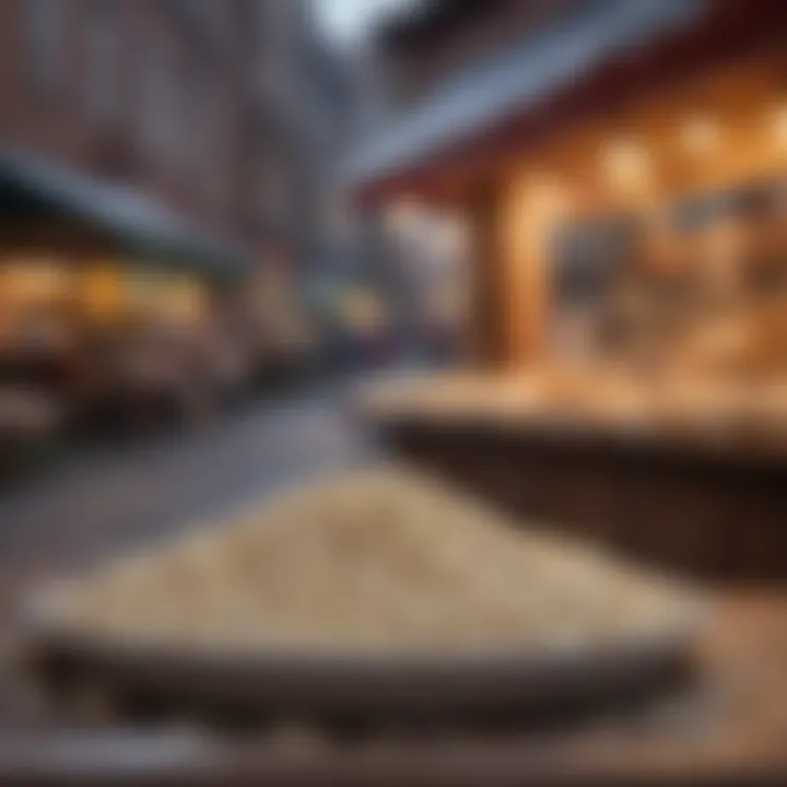 A scenic view of a local market showcasing popcorn salt products.