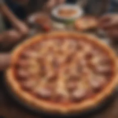 A group of friends enjoying Great Value Pizza at a gathering