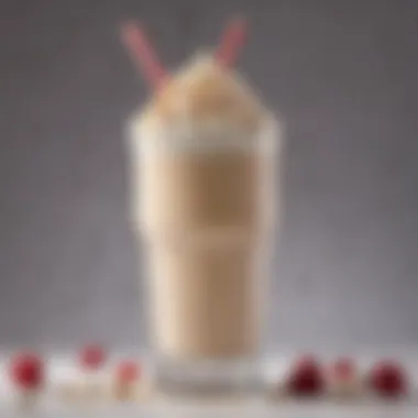 Rich and Flavorful Milkshake Experience A close-up of a healthy milkshake in a glass, highlighting its rich texture and vibrant color