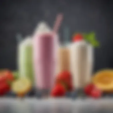 Fresh Ingredients for Healthy Milkshakes A vibrant assortment of fresh fruits showcasing natural ingredients for milkshakes