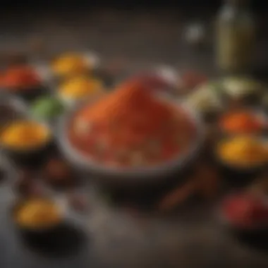 A vibrant assortment of exotic spices and condiments