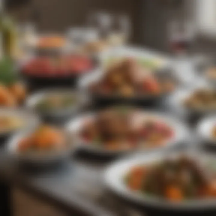 An enticing gourmet meal served on a beautifully set table