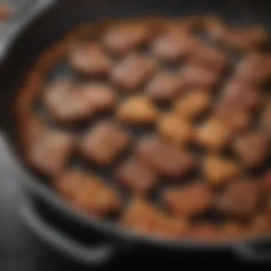 Intricate Texture of Grill Saute Pan A close-up view of a grill saute pan showcasing its unique texture and finish.
