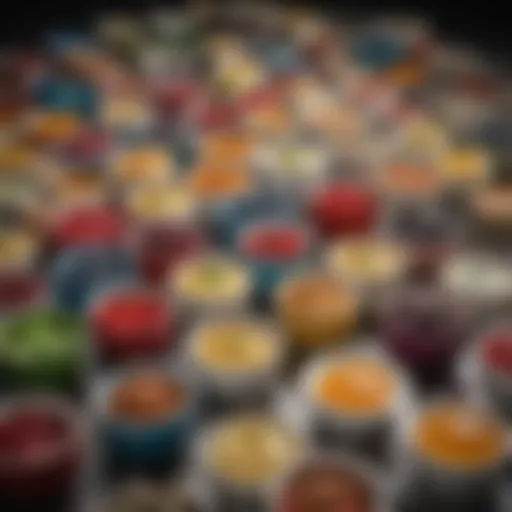 Assorted mini ramekins showcasing various culinary creations