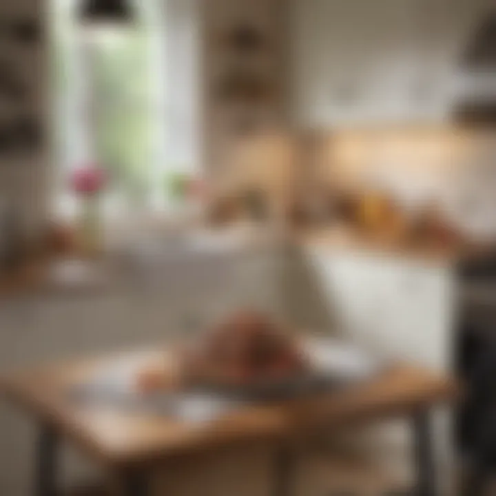 Charming nook table set against a bright kitchen backdrop