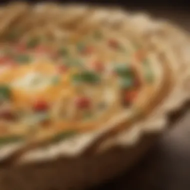 Close-up of a tortilla basket showcasing intricate textures and details