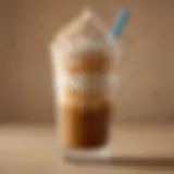 A beautifully layered French Vanilla Iced Macchiato showcasing its rich colors