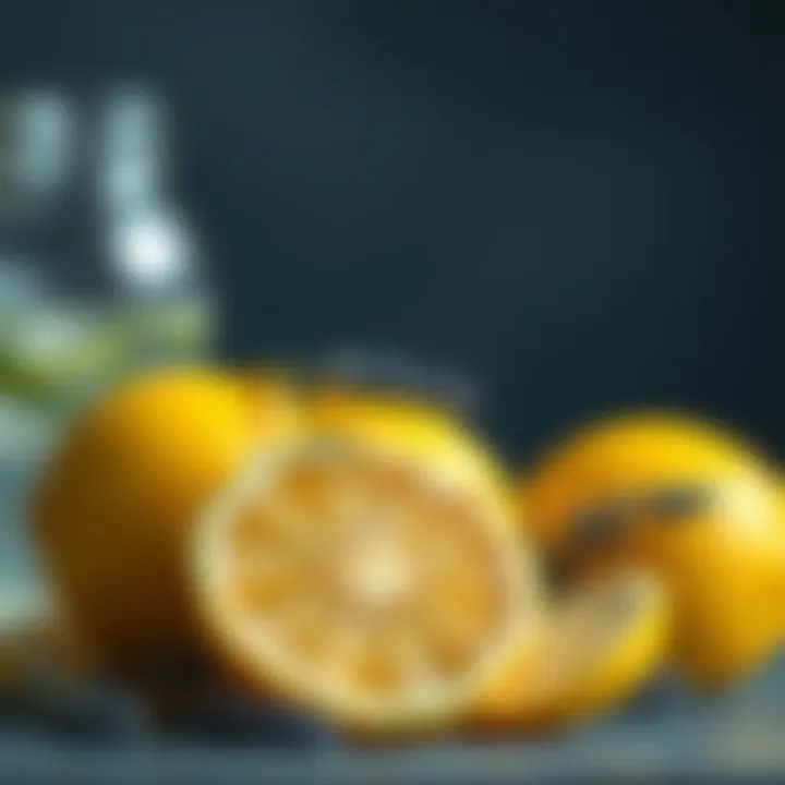 A close-up of fresh lemons and dried lavender, essential ingredients for lavender lemonade