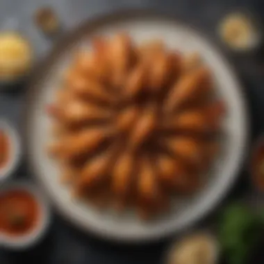 A beautifully presented plate of wings with side dishes