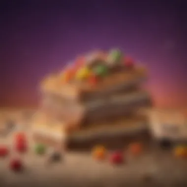 Innovative Vegan Candy Bar An innovative vegan candy bar being held up against a vibrant background.