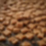 Close-up view of toffee crunch texture