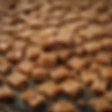 Close-up view of toffee crunch texture