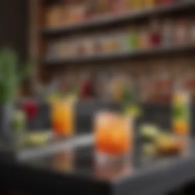 Innovative Cocktail Bar for Adult Celebrations A vibrant cocktail bar setup with unique drinks