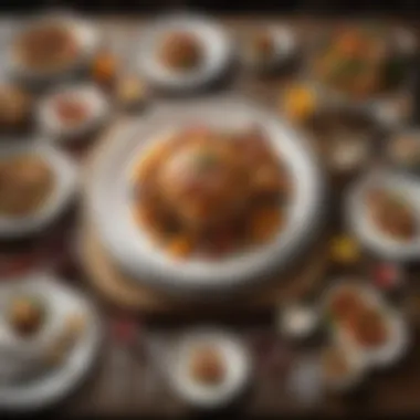 Artfully Presented Gourmet Cuisine for Birthday Festivities An array of gourmet dishes presented artfully on a table