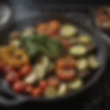 Grill pan with perfectly seared vegetables