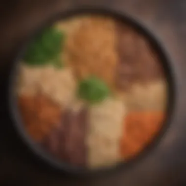 Hearty Grains and Legumes for Sustenance Artfully arranged vegan dinner bowl showcasing grains and legumes