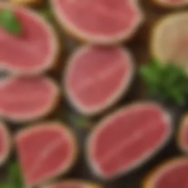 Textures of Vegetarian Tuna Substitutes A variety of textures representing vegetarian tuna substitutes