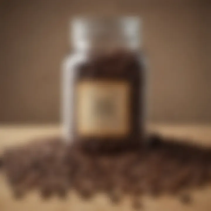 A jar of long-lasting coffee beans showcasing preservation technology