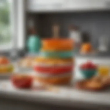 Tupperware bowls displayed in a contemporary kitchen setting