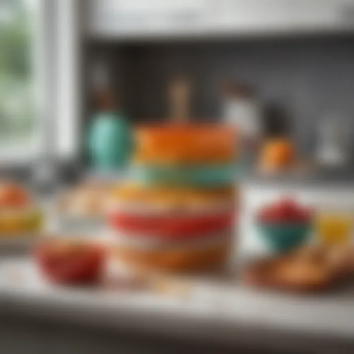 Tupperware bowls displayed in a contemporary kitchen setting