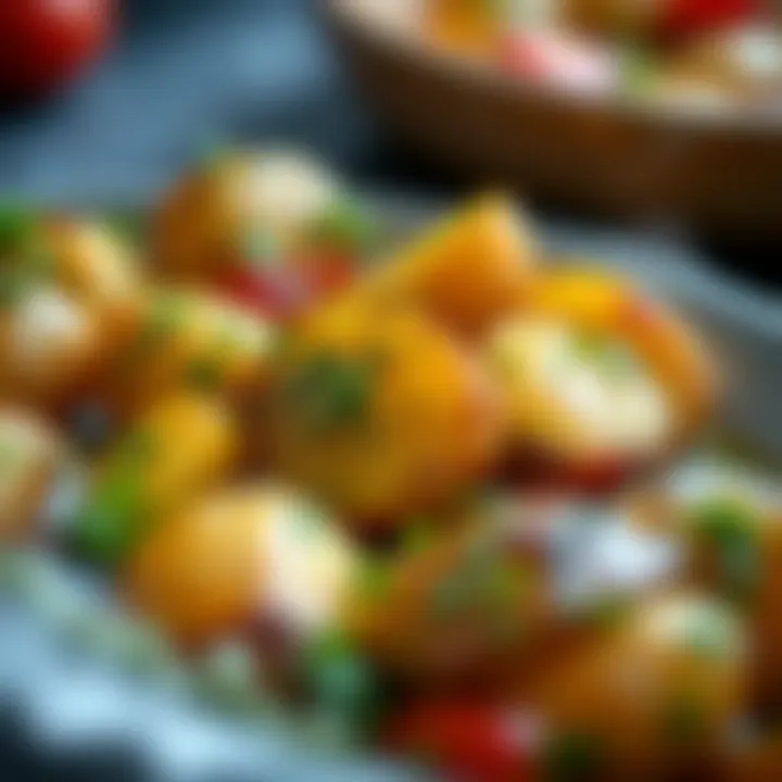 Close-up of Mediterranean Potatoes A close-up of Mediterranean potatoes drizzled with olive oil and topped with fresh herbs