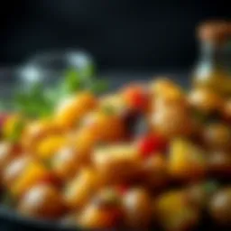 A vibrant display of Mediterranean potatoes garnished with herbs and spices