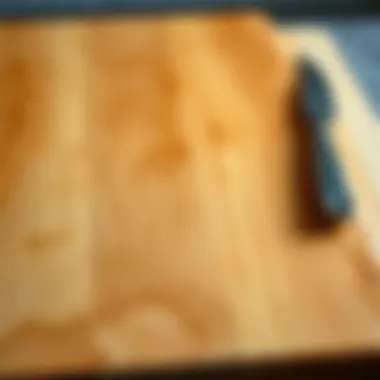 Elegant extra large maple cutting board showcasing fine grain patterns