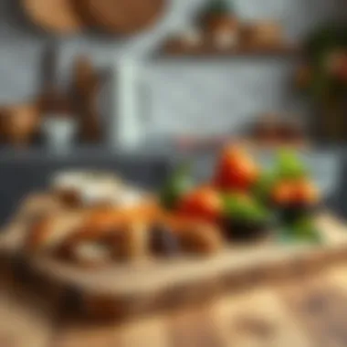 Versatile extra large maple cutting board used for various food types