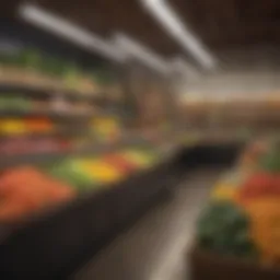 Vibrant display of local produce at a farm to table grocery store.