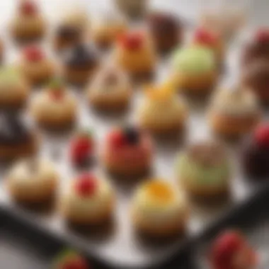 Delicious mini desserts on a stylish tray