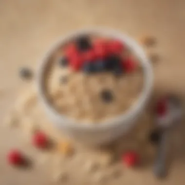 Nutritious oatmeal topped with berries