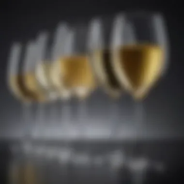 A range of white wine glasses in various shapes