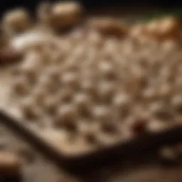 A close-up of fresh mushrooms on a wooden table