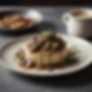 Plated Delight: Gluten-Free Mushroom Sauce A beautifully plated dish featuring gluten-free mushroom sauce