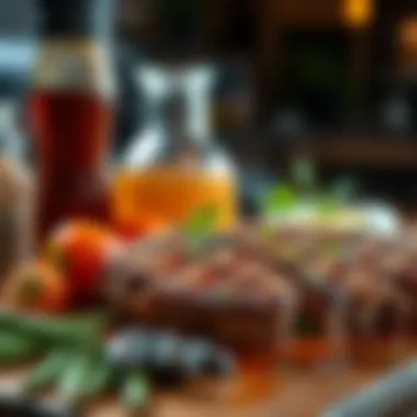 Flavorful Marinade Ingredients Marinade ingredients artfully arranged for flavor enhancement